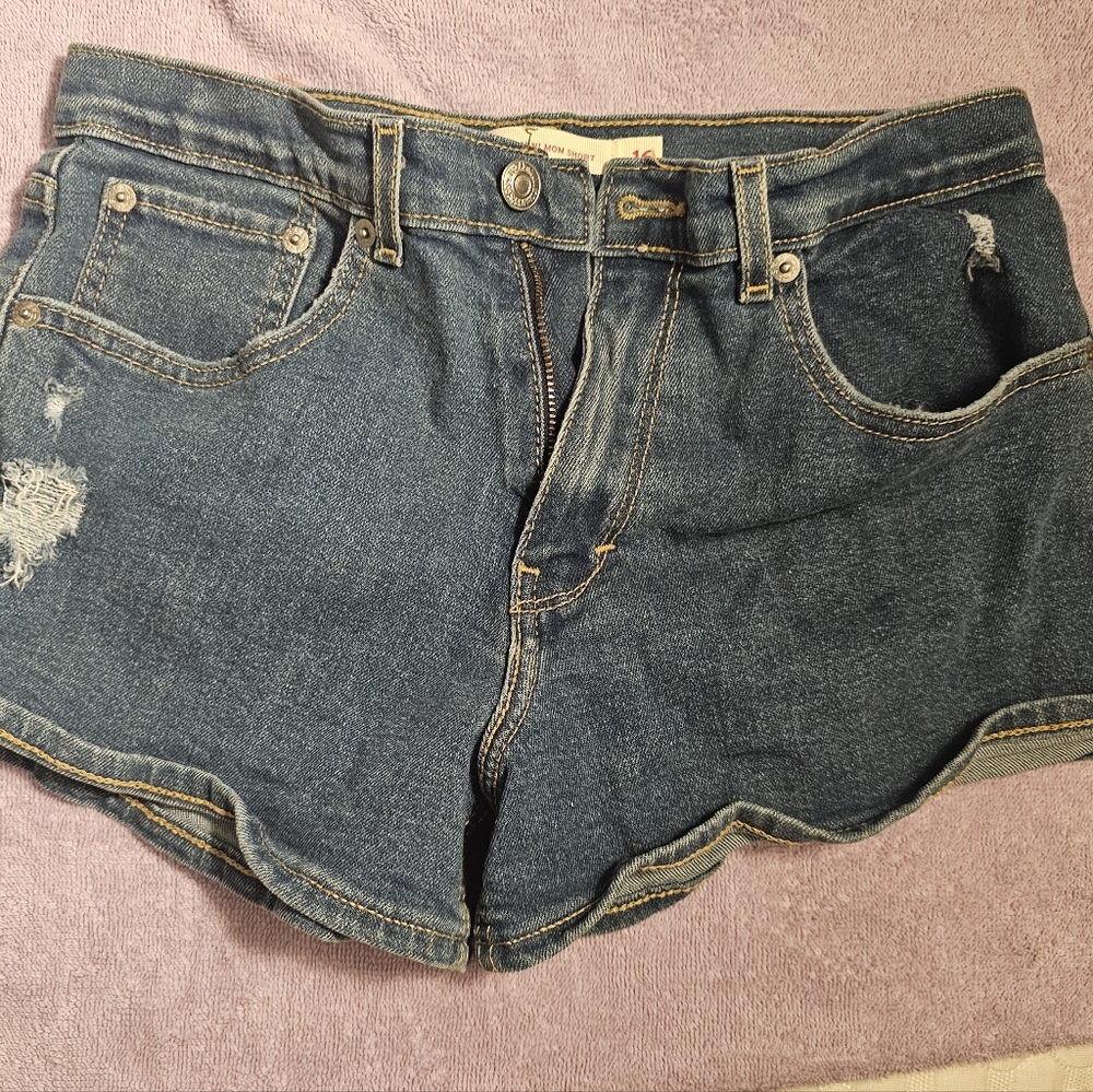 Levi's Girls' Dark Blue Denim Shorts Sz 16